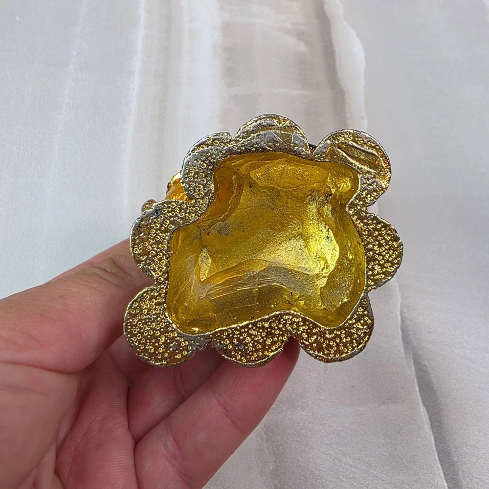 Chinese‎ Zodiac Ram Goat Trinket Box Enamel Crystal Prosperity Figurine 3.25
